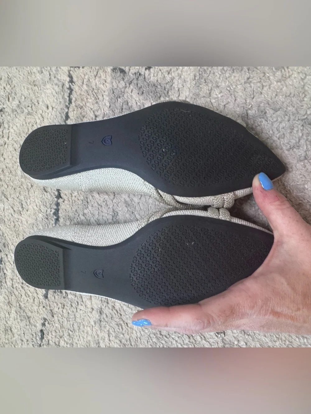 Rothy's diamond the knot point II Pointed Knot Ballet Flats EUC size 7